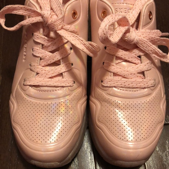 Skechers Pink Iridescent Sparky Memory Foam Shoes - Picture 11 of 14